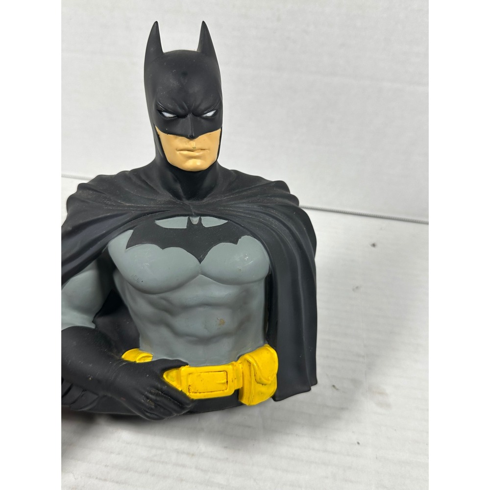 DC Comics Batman Bust Coin Bank Black Grey Yellow PVC Plastic Monogram‎ 2014